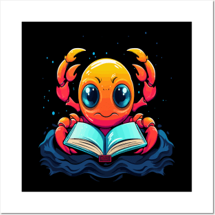Crab Reads Book Posters and Art